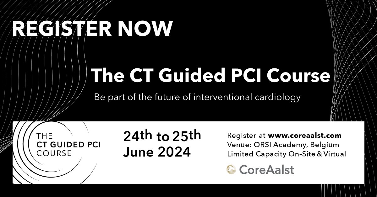 Register Now! The @coreaalst CT Guided PCI Course in partnership with OPCI. Join the live stream, inclusive of hands-on.  Few seats left on-site <a href="/orsiacademy/">Orsi Academy</a> in Belgium. coreaalst.com/ct-guided-pci-… <a href="/ColletCarlos/">Carlos Collet MD PhD</a> <a href="/CardioAalst/">Hartcentrum Aalst</a> <a href="/ziadalinyc/">Ziad Ali</a> #CTCourse #InterventionalCardiology