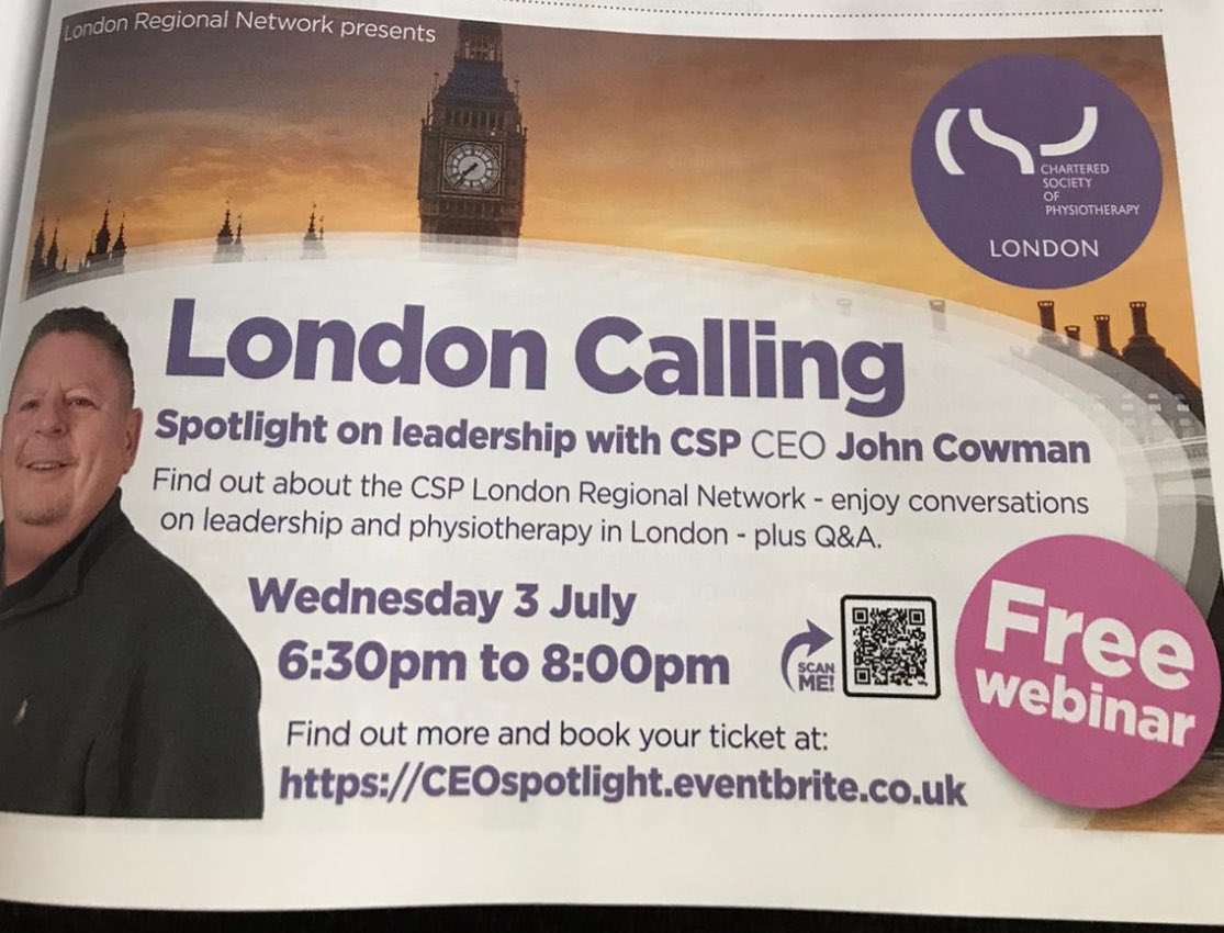 The CSP London Regional Network (@csplondonregion) on Twitter photo 📣Free webinar on #leadership with new CEO <a href="/JPCowman/">John Cowman</a>
👀Advert in frontline
🔗Please join us -
eventbrite.co.uk/e/london-calli…
👉🏼Good for leadership pillar
📲Book for the 3rd July - 1830- 2000 📣Free webinar on #leadership with new CEO <a href="/JPCowman/">John Cowman</a>
👀Advert in frontline
🔗Please join us -
eventbrite.co.uk/e/london-calli…
👉🏼Good for leadership pillar
📲Book for the 3rd July - 1830- 2000