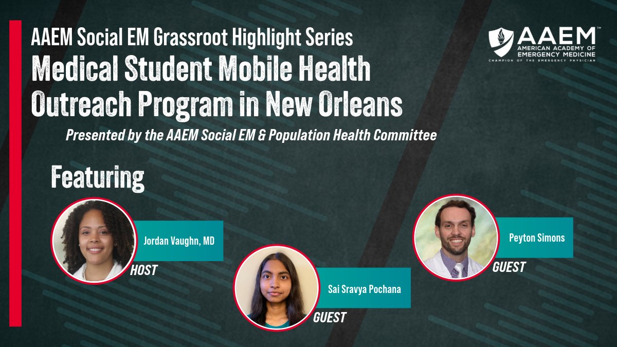 Dr. Vaughn is joined by the medical student leaders of a New Orleans run Mobile Health Outreach program to discuss the process of development, barriers, and what they wish they knew before starting it.

Listen: bit.ly/3X4a6nK
#SocialEM #MobileHealth #EmergencyMedicine