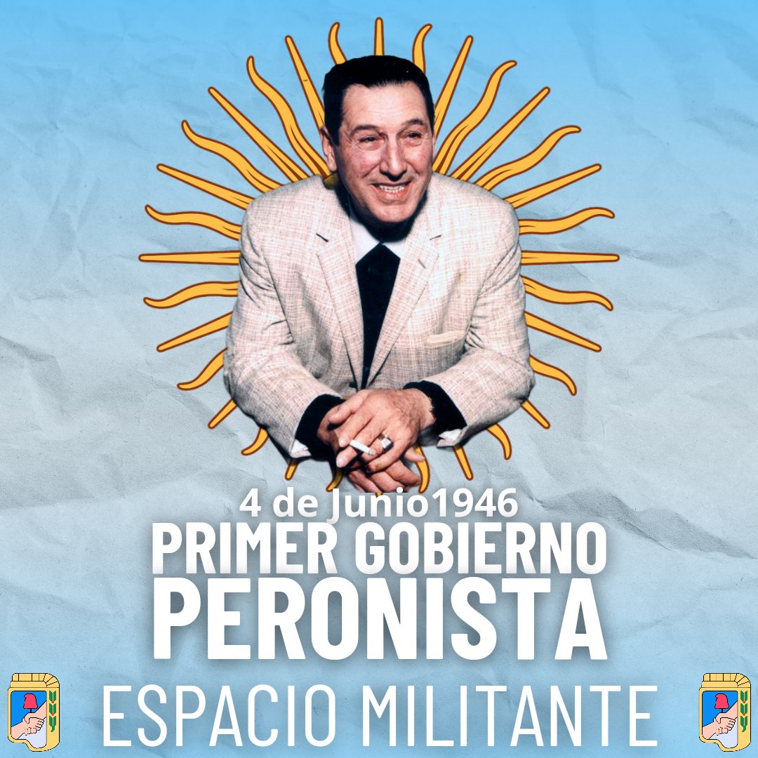 🗓4 de junio - Peron asume su 1ra presidencia

✌🏽A 78 años del inicio del 1er Gobierno de Peron, las trabajadoras y trabajadores seguimos defendiendo las conquistas logradas por el pueblo argentino en sus días más felices.

<a href="/Sergio_OrtizOk/">Sergio Ortiz</a> <a href="/sabriparedessec/">Sabrina Paredes</a>

#VivaPeron