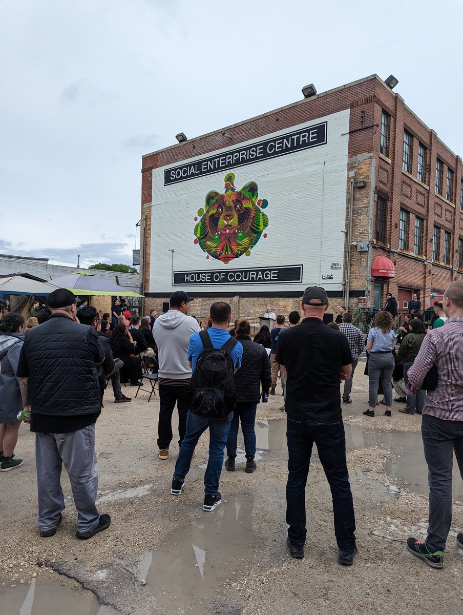 apluslock's tweet image. Celebrating with my friends at Social Enterprise Centre, the 100 year birthday of this historic building at 765 Main St.