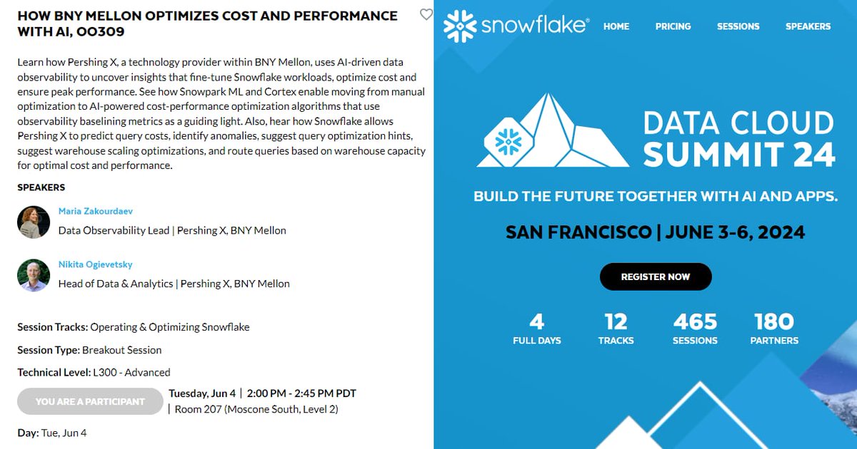 Maria_SQL's tweet image. Its an honor to speak at #snowflakeSummit. Our session is coming up today at 2pm