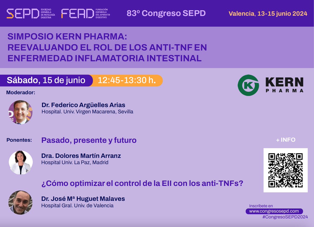 Os esperamos en Valencia del 13 al 15 de junio #CongresoSEPD2024 ⁦<a href="/unidad_eii_hgv/">Unidad EII HGUV</a>⁩ ⁦<a href="/HGUVALENCIA/">HOSPITAL GENERAL</a>⁩