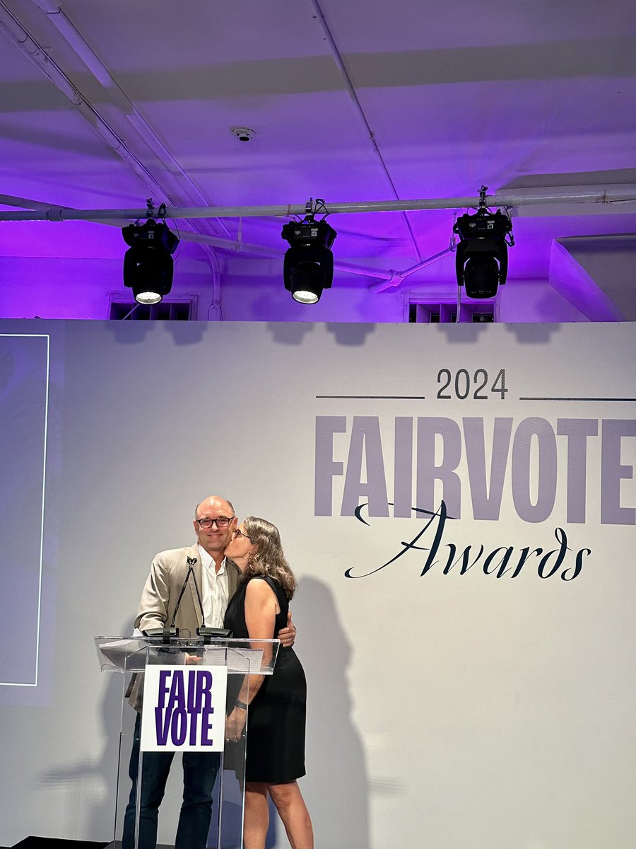 A fabulous gala gathering with democracy allies and celebrating the successes of @fairvotereform in leading democracy reform around the country, and the pioneering vision and leadership of team <a href="/Rob_Richie/">Rob Richie</a> and <a href="/CynthiaRTerrell/">Cynthia Richie Terrell</a> in that work for decades. Looking forward to the