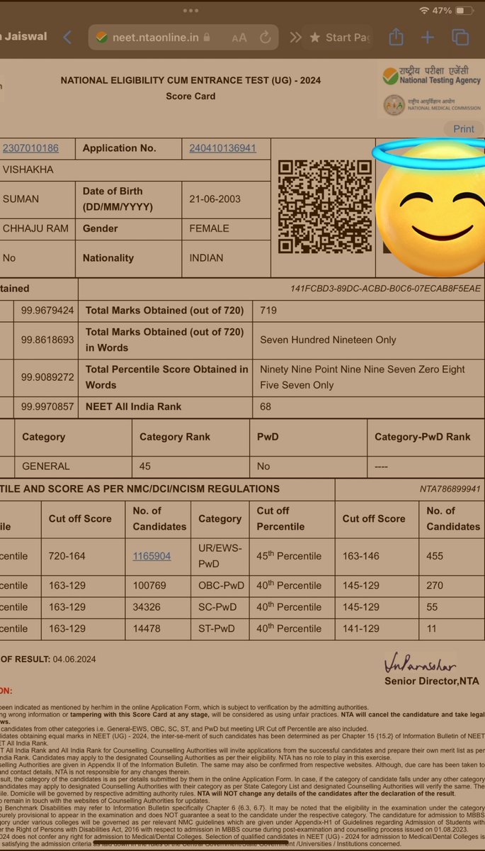 Indrasarrow777's tweet photo. #NEET NTA played a very cheap trick by announcing the results 10 days prior to the given date and thought people won't notice and just ignore 

Like tf they on?

Seems like a fucking cheap trick from a South Indian movie https://t.co/h0aaesx0SA