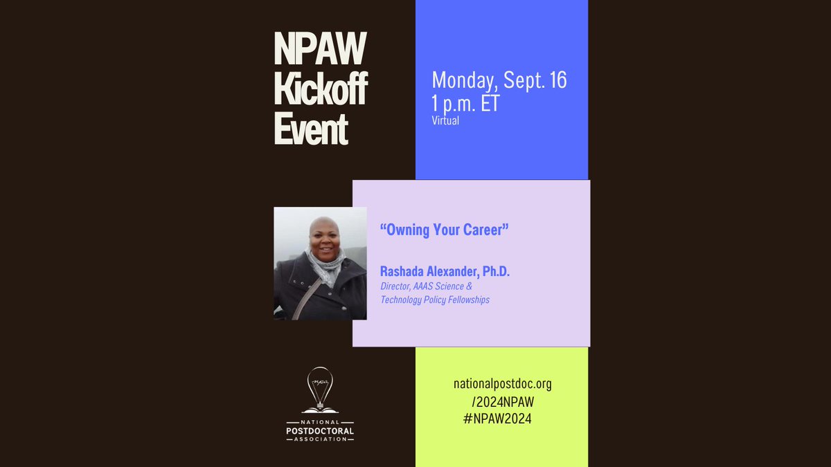 nationalpostdoc's tweet image. Join us for a discussion on the importance of self-advocacy and gaining the skills necessary to succeed in your postdoc journey. 

Register🔗 ow.ly/PRbT50RT1vX // #NPAW2024 #NPAW #postdocs #postdoctoralscholars #postdocoffices #postdocassociations #postdocappreciation