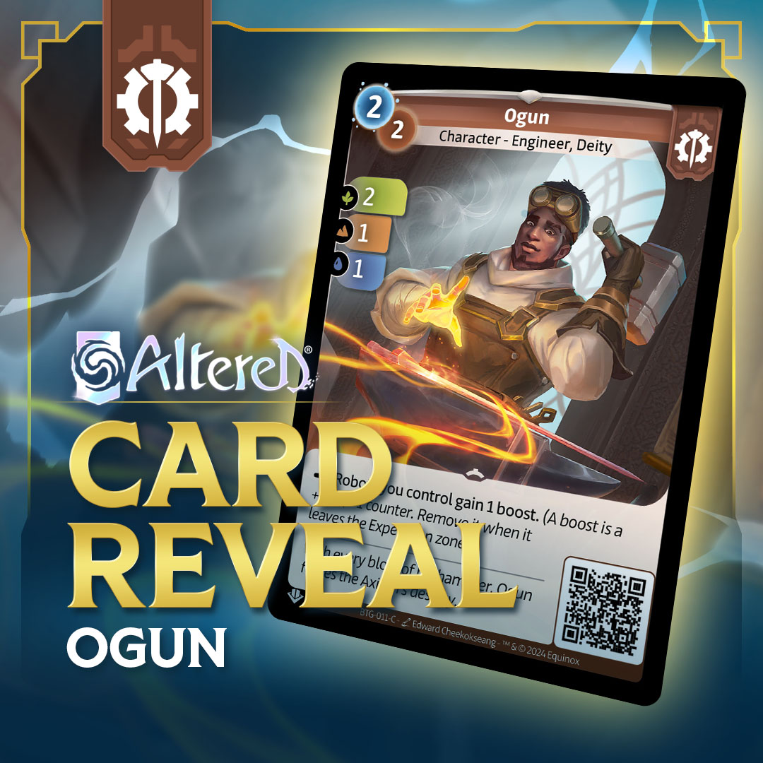 Altered_TCG's tweet photo. There will be plenty of Axiom reveals this week from other people, but this one is ours.🔧 

Let's welcome Ogun on https://t.co/5iDP5m0XlC! 

FR👉https://t.co/dzxA0TyxzX
EN👉https://t.co/VqnZxQnTf1

#AlteredTCG https://t.co/ijyceEQs4t