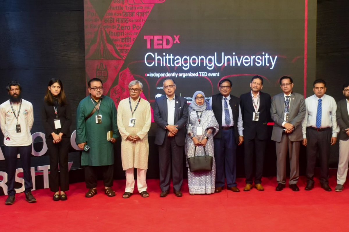 TEDx_CU's tweet photo. Our warmest gratitude goes to all the renowned speakers, teachers, moderators, sponsors, guests, and well-wishers whose presence made the event truly memorable!
Additionally, gratitude to the Chittagong University Research and Higher Study Society team, for making history! #CURHS https://t.co/znmIhul6eb