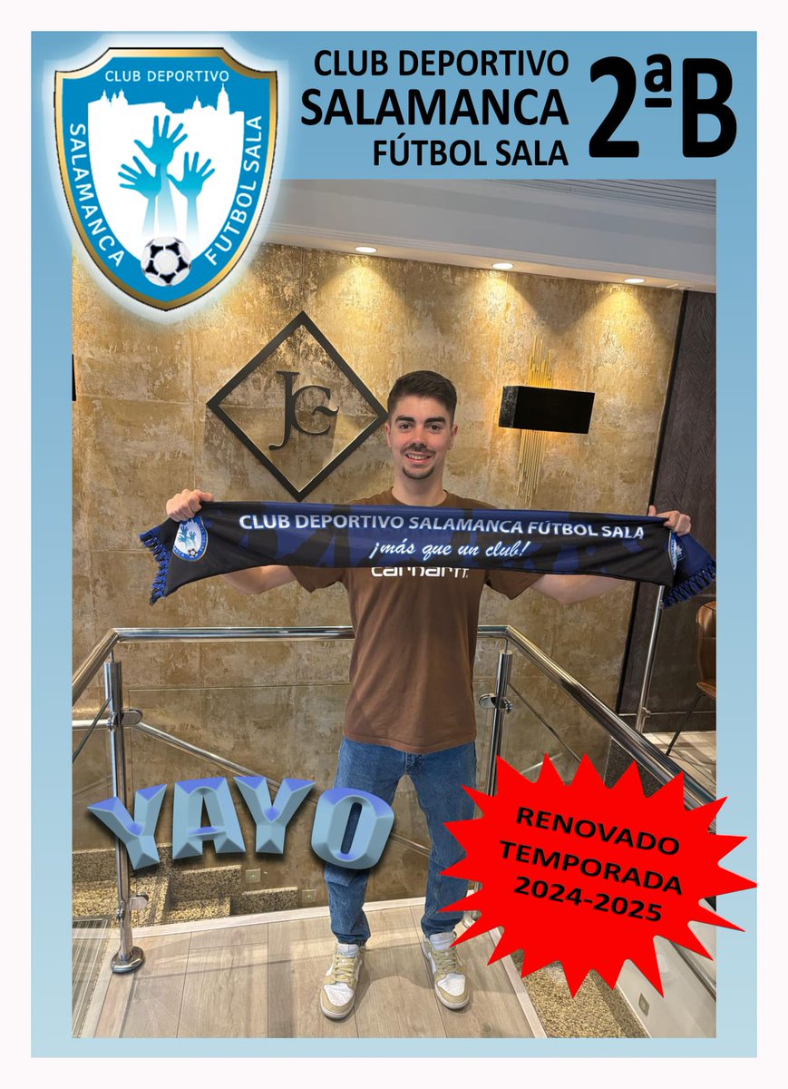 cdsalamancafs's tweet photo. 🤝RENOVACIÓN/

Yayo, primera renovación de cara a la próxima temporada. El jugador natural de Benavente cumplirá su cuarta temporada en el club.

Gracias Yayo por seguir remando a nuestro lado 💪💪

📷 @jamondecarmen 
https://t.co/OsOkEW1BR0 https://t.co/J8M2P7VG7B