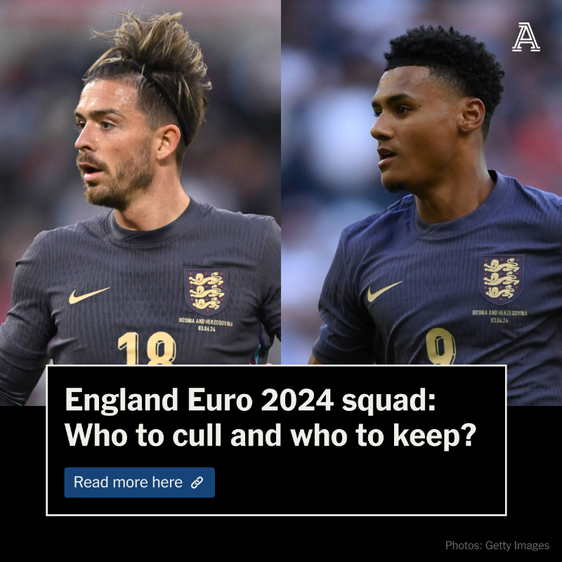 TheAthleticFC's tweet photo. ✅❌ Grealish
✅❌ Maddison
✅❌ Toney
✅❌ Wharton
✅❌ Watkins
✅❌ Konsa
✅❌ Guehi

Who will make England’s final Euro 2024 squad and who will miss out?

Our writers make their cases.

@OliverKay, @NickMiller79, @jwhitey98, @Ankaman616 &amp; @edmackey11