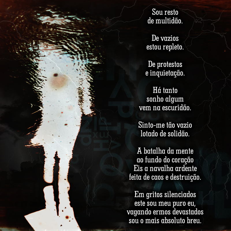 pedropenido's tweet image. Arte para sobreviver.

Espelhos quebrados ao vendaval.
Ecos trincados tempestade afora.
Se sua mente é seu maior vilão.
Vamos dar as mãos, pois a vida é o agora!

O jogo é bruto.
Vomite seu inferno!

#versoversosdepressão #writeforlife #poemese #poesia #literatura #fightingdemons
