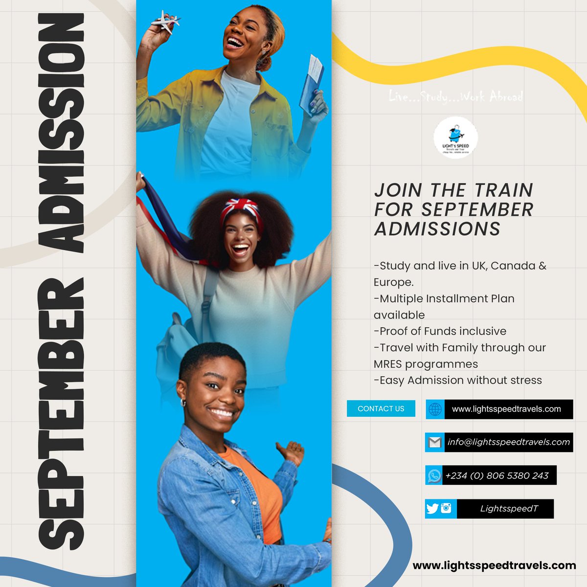 Onboard with us and travel to your desired country for your intended program. Easy, Fast, Affordable!!!

Japa #UKvisa Naira National Grid Electricity BREAKING NEWS ChatGPT #Bitcoin From 400k to 60k Snakes Oloriburuku Hezbollah Adebolye Eniola Badmus Dembele Lege