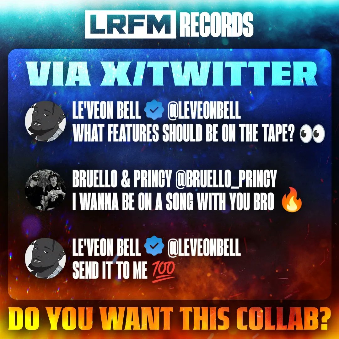 Do yall want me and my cousin to collab on a song with <a href="/LeVeonBell/">Le'Veon Bell</a>❓️🤔🎶

Go follow my music page <a href="/bruello_princy/">Bruello & Princy</a>
