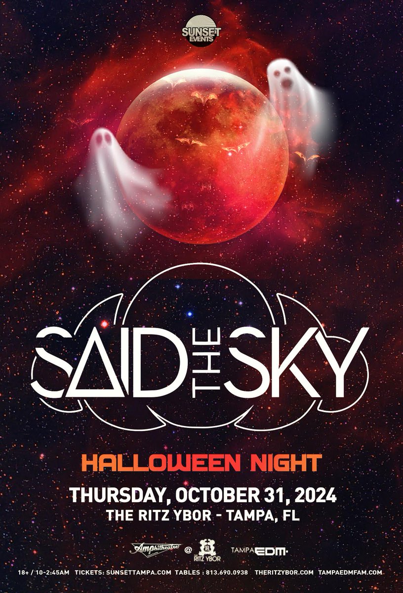 SaidTheSky's tweet photo. Spooky season in Tampa!!! 

Tix on sale tomorrow at noon est https://t.co/WWgAQ8NZaJ https://t.co/kCgDHRb8vR