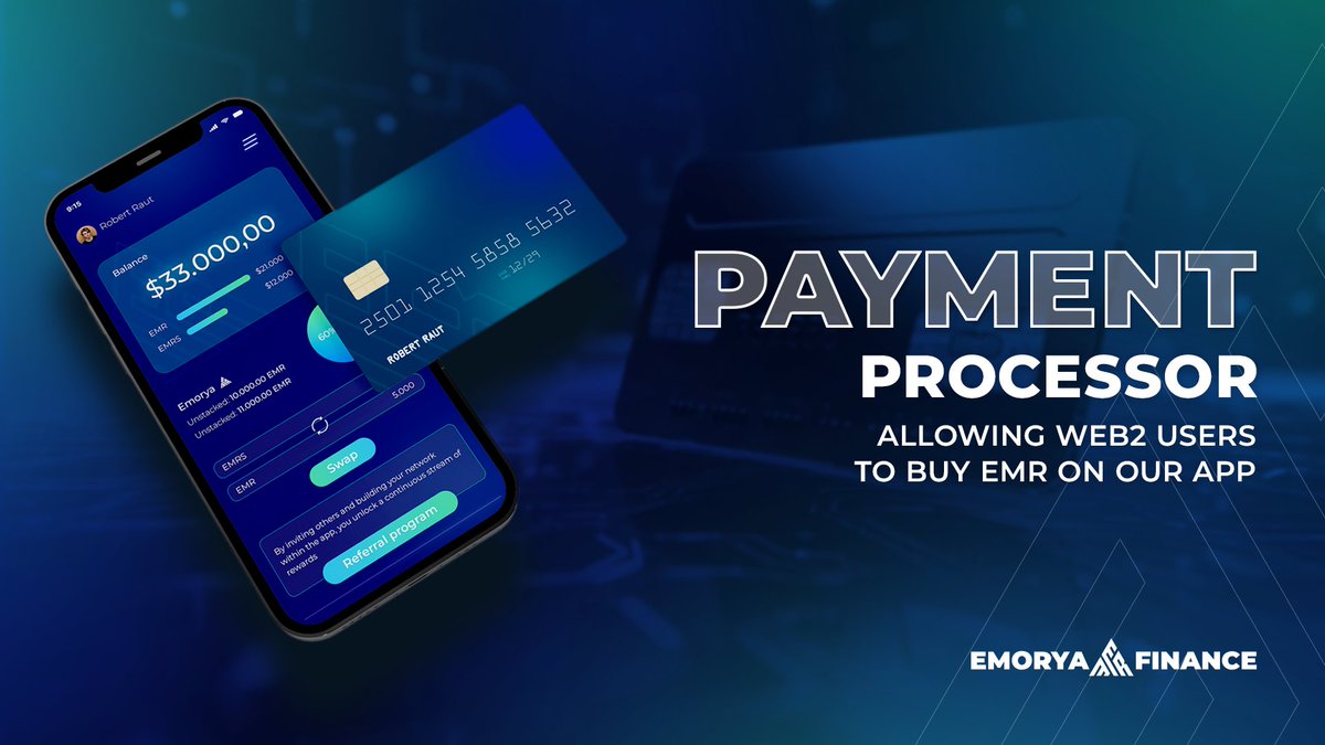 EmoryaFinance's tweet image. 💳We will soon feature a payment processor, enabling Web2 users to buy EMR directly from our app.

📲Mass adoption soon!

💡What do you think?

#crypto #blockchain #livetoearn @xPortalApp @MultiversX