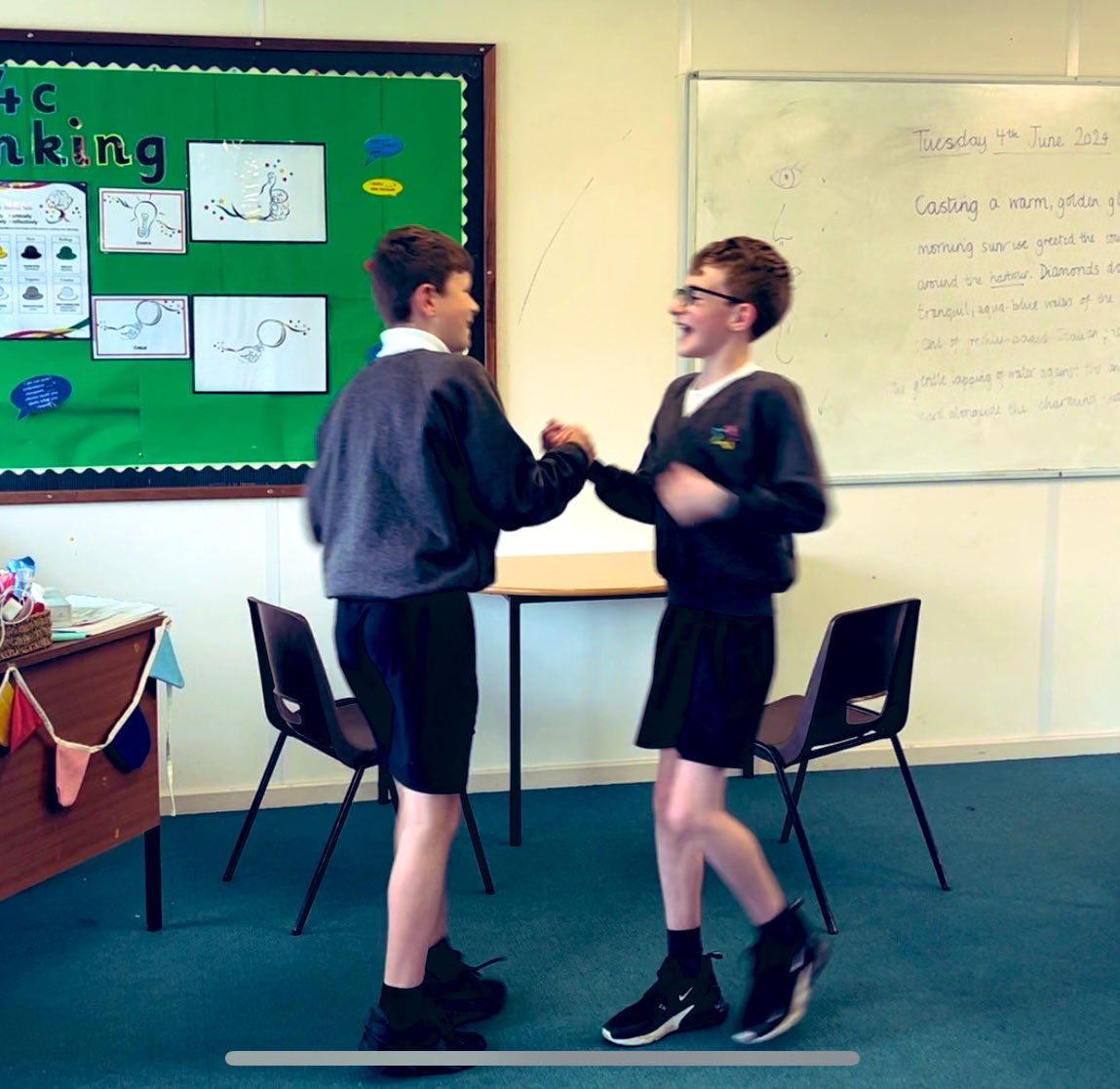 Year6TSP's tweet photo. Some talented actors in Year 6 this morning, performing their sketches to their classmates before they started to write their scenes. #TSPWriting #enjoy 🎭 https://t.co/SYU5aYQDWZ