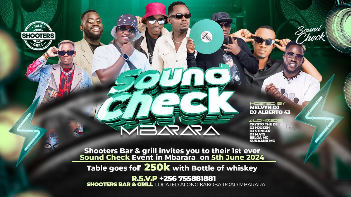 nimipamela0's tweet photo. The line up is lit 🔥🔥🥳💯🎉

Shooters Bar tomorrow 
#SoundCheckMbarara https://t.co/SKUNofHdvE