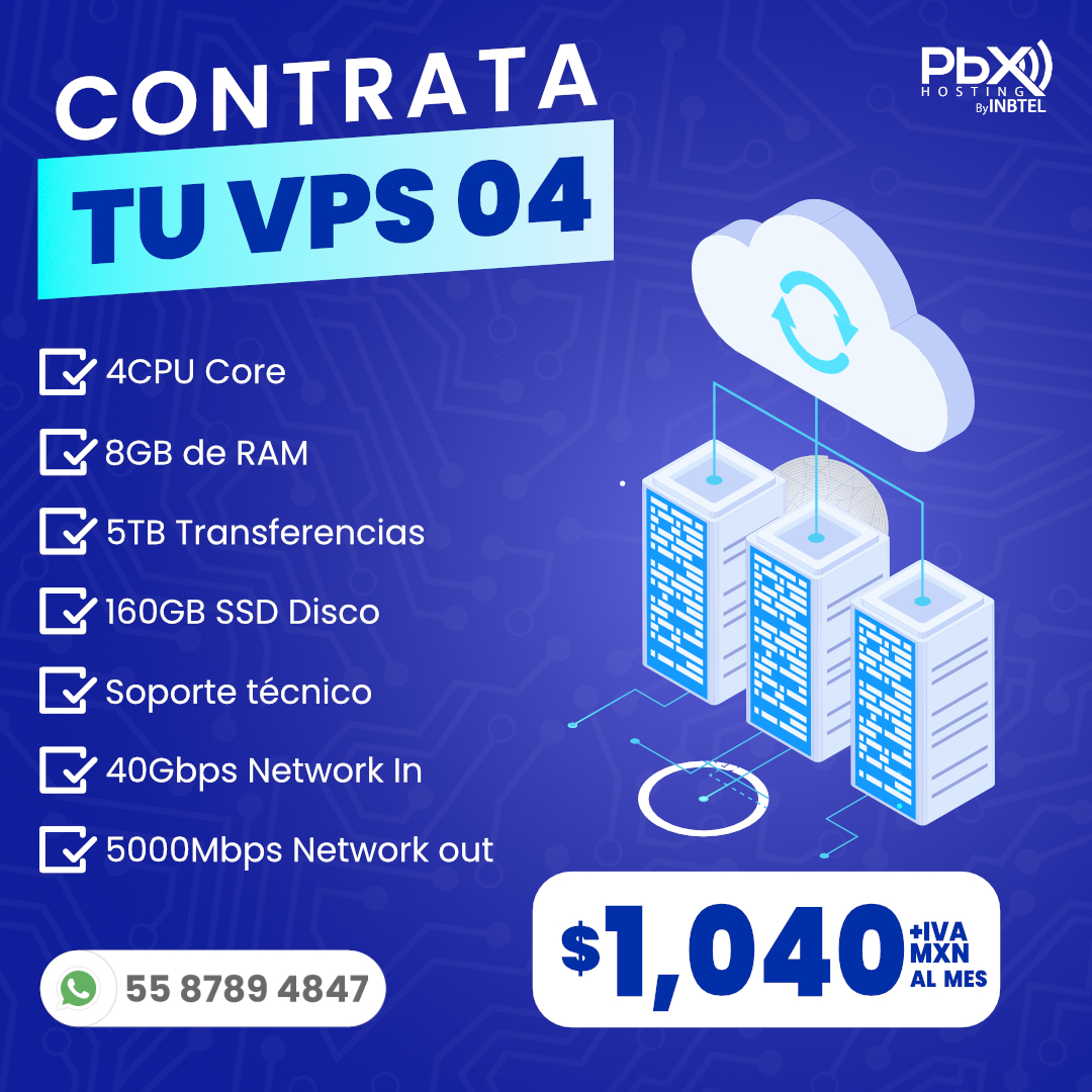 PBX_Hosting's tweet image. Contrata tú VPS 04 ¡con nosotros y garantiza una velocidad de carga más rápida en tú web! 🩵☁️ #PbxHosting #ServidorVPS #ProveedorVPS #VPSserver #VPS #SoftwareVPS #PromosJunio #PromocionesdeJunio