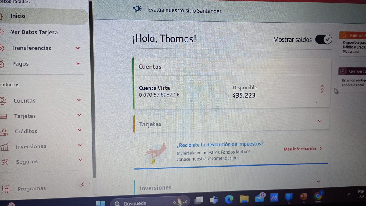 thomasgrcina's tweet photo. @santanderchile después de todo pase por malos ratos, me descontaron mantención de una cuenta bloqueada, me quitaron el dinero devuelto y me quedo ese saldo aún sigo con la cuenta bloqueada que debo hacer para desbloquearla 😪 https://t.co/nMuzso4PxX
