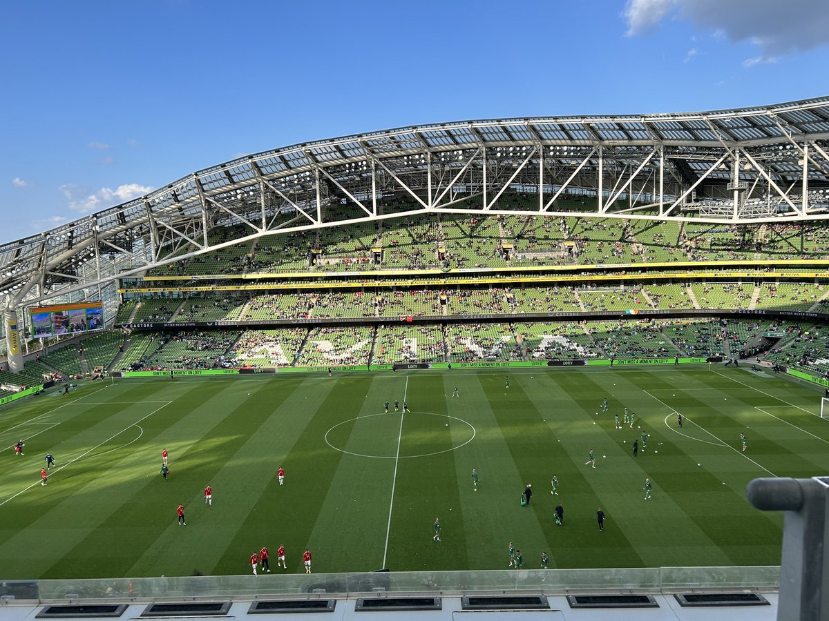 Beware rash statements about the crowd at an Ireland game until it’s 15 minutes old but just a low key vibe in general around this window - apart from the PA system which is booming like it’s the World Cup final