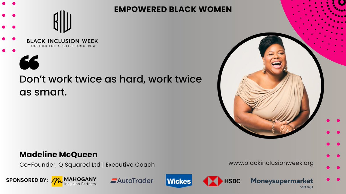 🌟 “Don’t work twice as hard, work twice as smart”. – Madeline McQueen
Let's break the cycle of burnout and embrace smarter, more efficient ways to achieve our goals. 

#BIW2024 #blackinclusionweek #inspiration #empoweredforchange #blackempowerment #blackinclusion