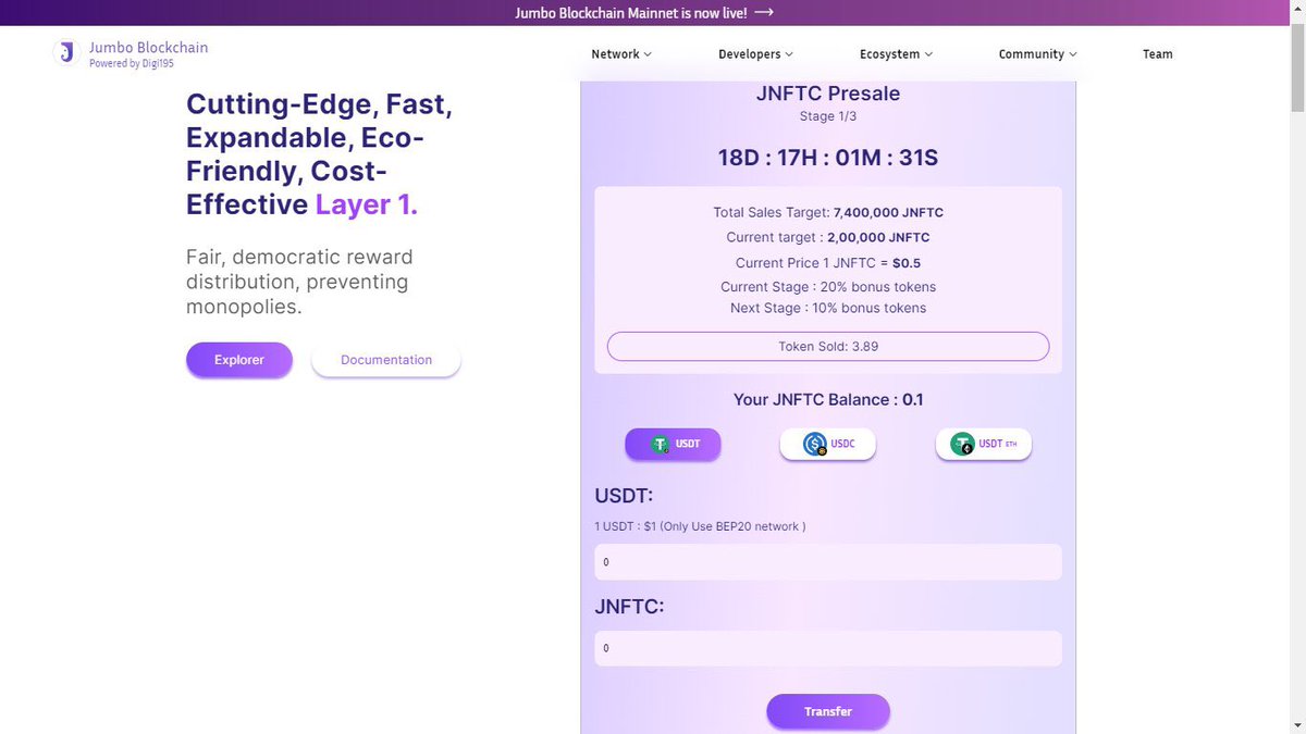 brainangeles7's tweet photo. I am thrilled to announce that the @JumboBlockchain $JNFTC Presale is now officially LIVE 💸

Based on my research about the project, its utilities and future plans for better development, it has great potentials.

I am bullish on this 🔥

Participate here: https://t.co/2TRW7Qgzft

Don't miss out!!
#Crypto #BSC #JNFTC #Presale #Launch