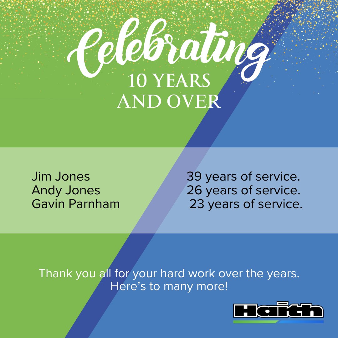 HaithGroup's tweet photo. June marks the 10+ year work anniversaries of 3 of our amazing workers! 🥳 We would like to wish Jim Jones, Andy Jones &amp; Gavin Parnham a Happy Work Anniversary! 🎉

Thank you for all the hard work you've put in over the years! 🙌

#TeamHaith #WorkAnniversary #10YearsOfService https://t.co/3ekeqJKCFL
