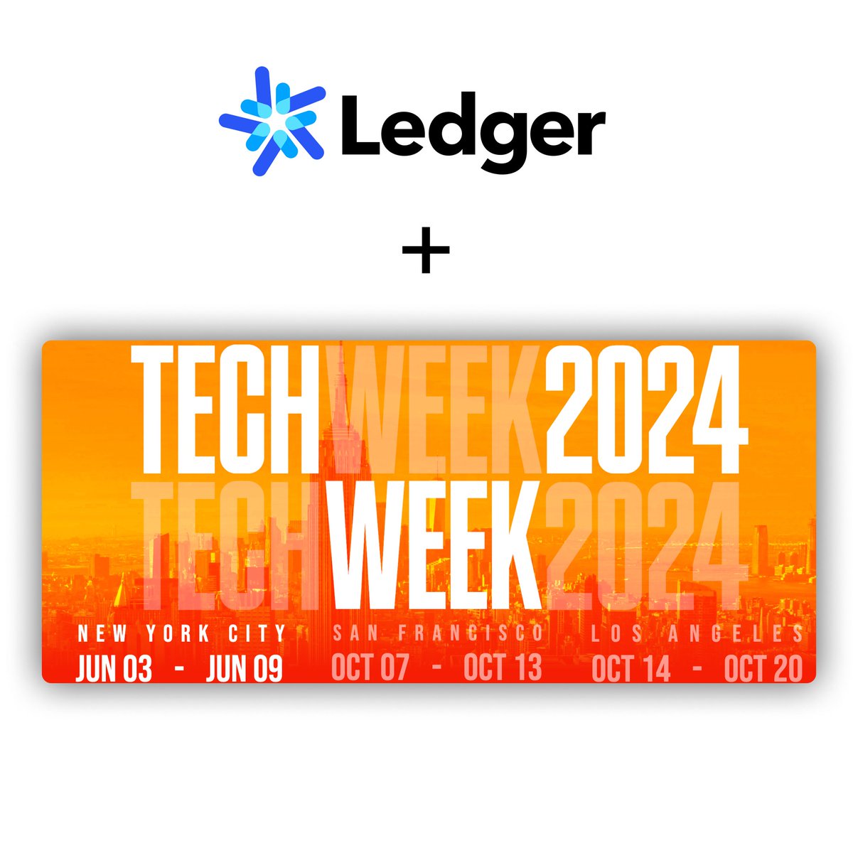 LedgerTeams's tweet image. 🚀 Who's going to be at NYC Tech Week? Ledger will be there, mixing and mingling, and we can't wait to connect with you! 🙌 Let's see how our all-in-one tool can transform your teamwork. DM us for invite only event access! 🌟 #NYCTechWeek #TeamLedger #Innovation #TechEvents