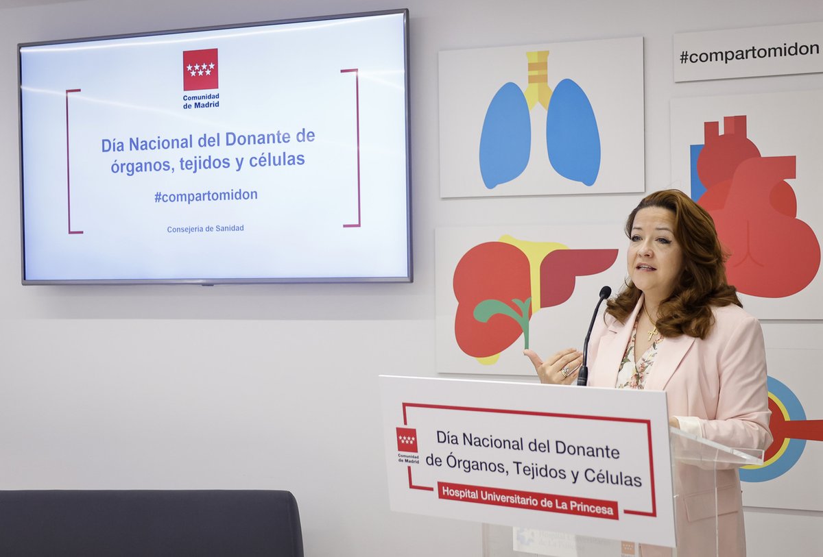 SaludMadrid's tweet photo. ➡La @ComunidadMadrid agradece la generosidad de los madrileños que aumentaron el año pasado un 30% la donación de órganos
✅La región ha superado en lo que va de año los 40 donantes por millón de habitantes
👉#compartomiDON #DiaNacionalDonante
+info:
https://t.co/fHT0f96Ms7 https://t.co/ACCnIh3m1a