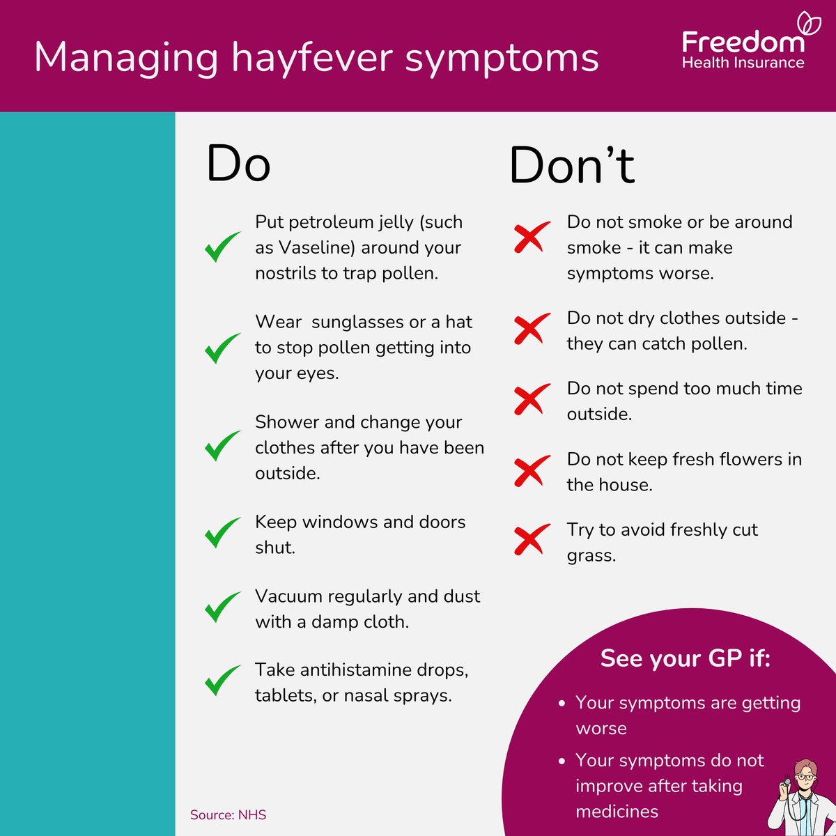 Freedom_PMI's tweet image. Hayfever season is upon us. 🌸 Check out these essential do&apos;s and don&apos;ts to keep your symptoms at bay and embrace the summer sun without the discomfort. 🌿✨

#HayfeverHelp #AllergySeason