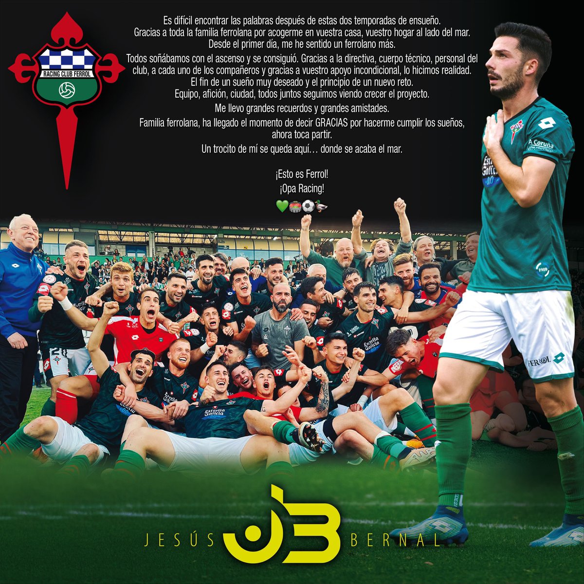 GRACIAS FAMILIA  FERROLANA 🍍💚🏟️

#OpaRacing
#estoesferrol
