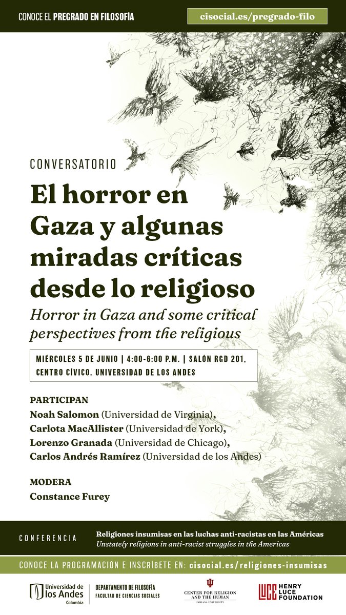 Carlos A. Manrique (@camanrique4) on Twitter photo Muy invitados a este evento esta semana en <a href="/facisouniandes/">Facultad de Ciencias Sociales Uniandes</a> ⬇️ Un espacio de reflexión sobre las potencias ético-políticas de religiosidades populares en las luchas contra los racismos estructurales en las Américas, pero desde una perspectiva global... cienciassociales.uniandes.edu.co/eventos/confer… Muy invitados a este evento esta semana en <a href="/facisouniandes/">Facultad de Ciencias Sociales Uniandes</a> ⬇️ Un espacio de reflexión sobre las potencias ético-políticas de religiosidades populares en las luchas contra los racismos estructurales en las Américas, pero desde una perspectiva global... cienciassociales.uniandes.edu.co/eventos/confer…