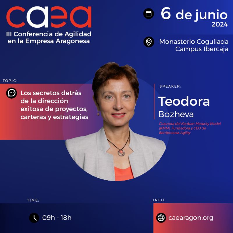 ✨ <a href="/tbozheva/">Teodora Bozheva</a> participará mañana en la III Conferencia de Agilidad en la Empresa Aragonesa <a href="/IAgilidad/">IV Conferencia Agilidad en la Empresa Aragonesa</a> ✨

Más > lnkd.in/dfwB27Cj

Estamos muy contentos de formar parte y contribuir como patrocinador al éxito de esta gran conferencia #CAEA2024.

#Aragón #conferenciasagiles