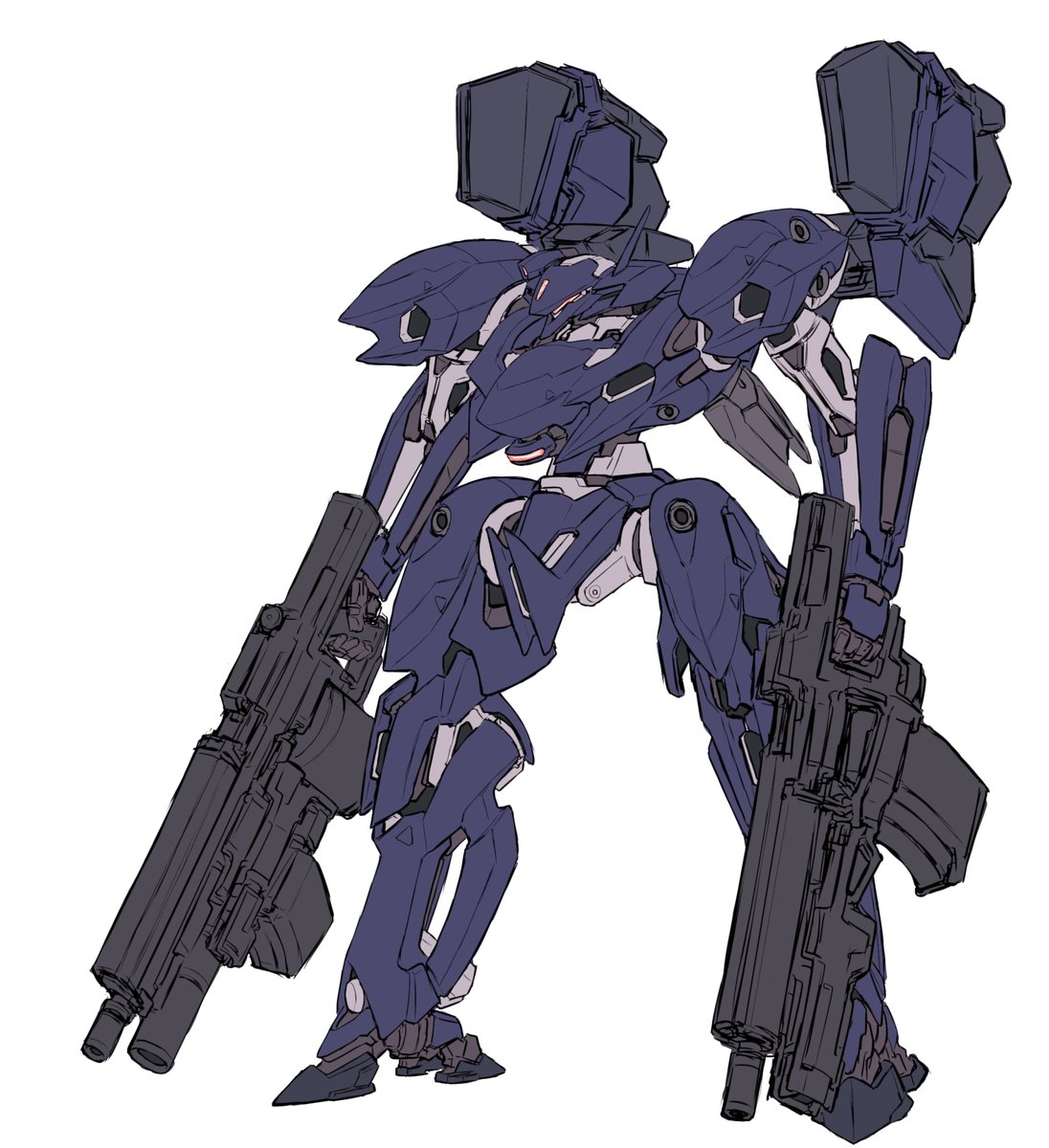 「アーキバス系列次世代中量二脚改(武装あり)武装:バースト式アサルトライフルA(チ」|mituo sakinoriのイラスト