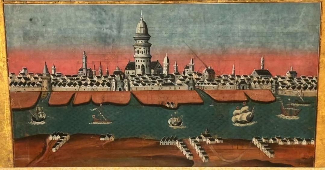 Cool Japanese impression of 17th c. Antwerp. Museum of Imperial Collections, Tokyo. Shared by @LDuerloo