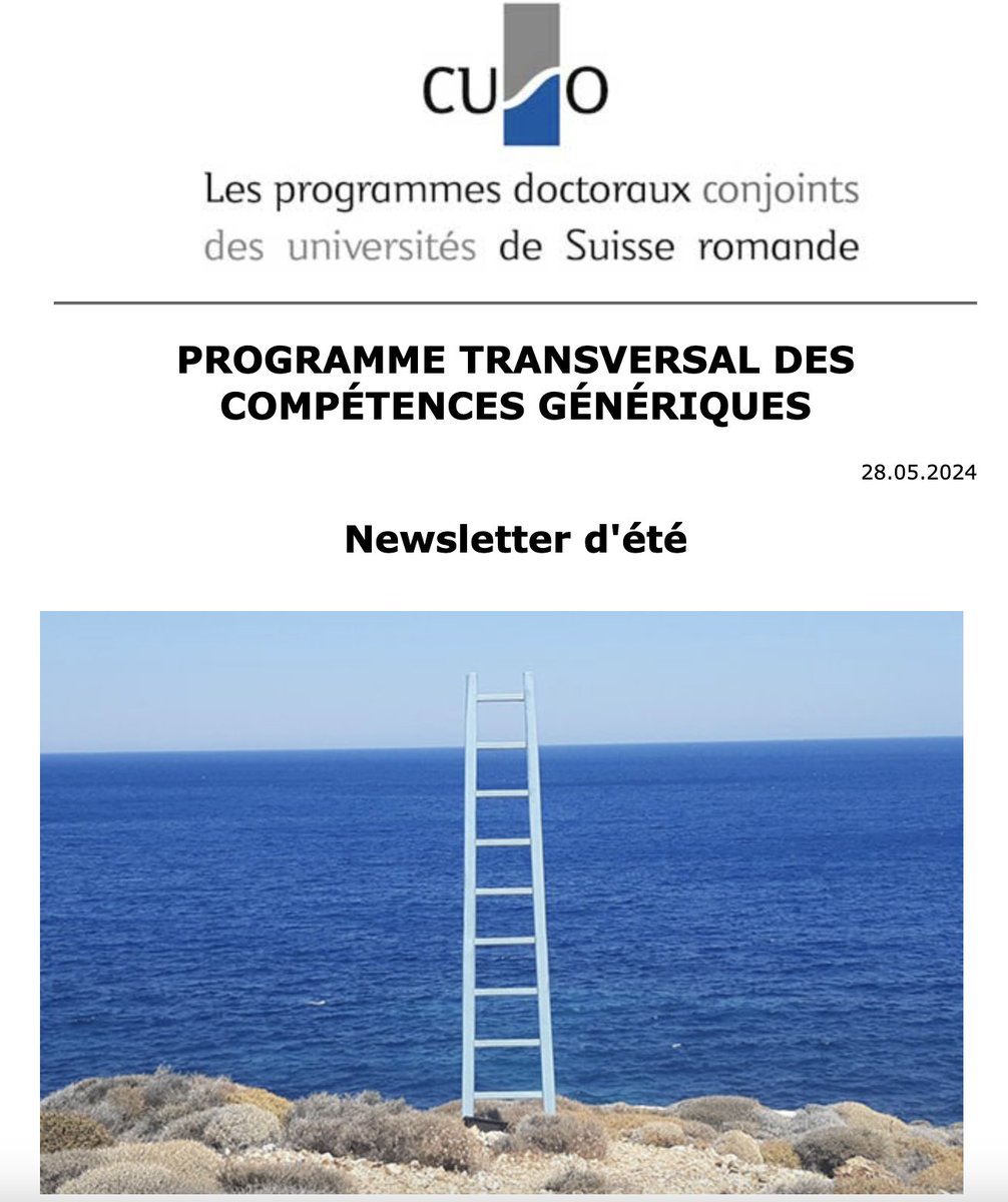 CUSO (@cuso_phd) on Twitter photo Notre newsletter d'été est sortie! Au menu de celle-ci:
- l'ouverture des inscriptions <a href="/cuso_skills/">CUSO Competences</a>
- une retraite d'écriture urbaine
- la finale suisse <a href="/MT180ch/">MT180 Suisse</a>
- une enquête sur la santé mentale d'actionuni
Retrouvez là ici: cuso.ch/newsletter/CUS… Notre newsletter d'été est sortie! Au menu de celle-ci:
- l'ouverture des inscriptions <a href="/cuso_skills/">CUSO Competences</a>
- une retraite d'écriture urbaine
- la finale suisse <a href="/MT180ch/">MT180 Suisse</a>
- une enquête sur la santé mentale d'actionuni
Retrouvez là ici: cuso.ch/newsletter/CUS…