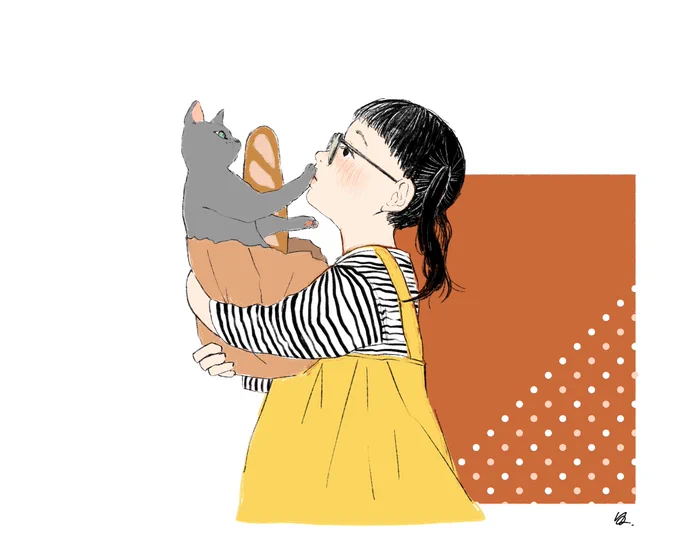 #ネコをハグする日#イラスト 