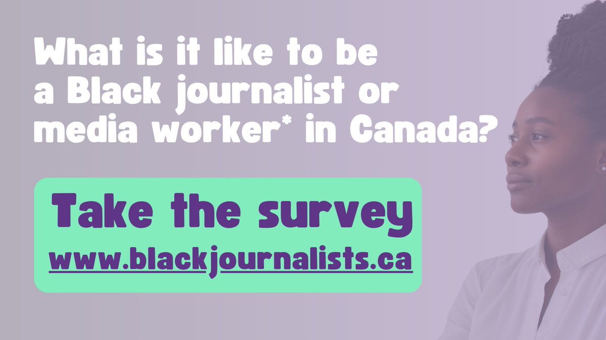 Are you Black and have experience as a journalist or media worker in Canada? ✊🏿✊🏿✊🏿

Join the first academic study on YOUR experience. Share what it’s like to be #WorkingWhileBlack in the industry by taking an anonymous survey.  blackjournalists.ca