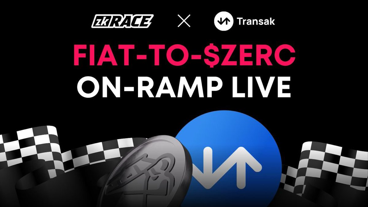 ⚡️ $ZERC now even more accessible to the public!

#zkRace partnered with <a href="/Transak/">Transak</a> to offer fiat-to-$ZERC on-ramp

💰Buy $ZERC using Visa, Mastercard, Apple Pay &amp; more
🚀Accessible for non-crypto users
🤩Leading mass adoption of the game

Get $ZERC here 👉 zkrace.com/buy-zerc