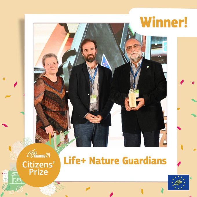 🎉 É um orgulho e uma motivação ver reconhecido este projeto em que procurámos aumentar a eficácia do combate aos crimes contra o ambiente.👮 Parabéns @SEO_BirdLife, coordenadora do projeto, e a todos os parceiros! #LIFENatureGuardians #LIFEprojects @LIFEProgramme