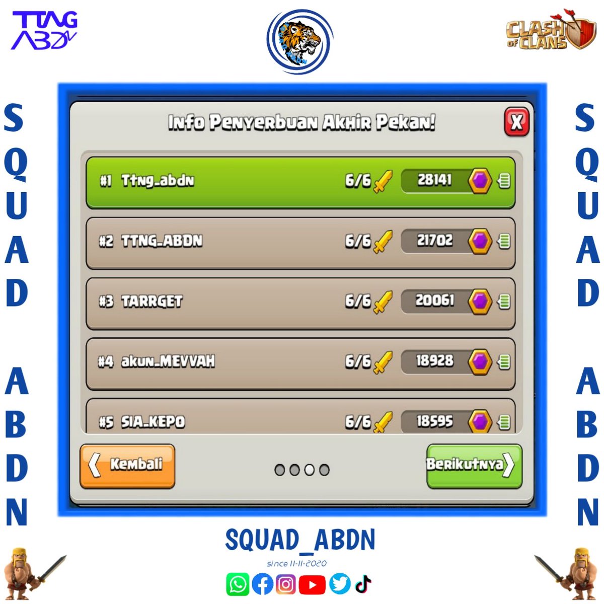 squad_abdn's tweet photo. ◽◽◽◽◽◽◽◽◽◽

#squad_abdn #ttngabdn #clashofclans #warclassic #clanwarleague #clancapital #clasherindonesia #penyerbuanakhirpekan #ibukotaklan #tiketemas #kostum #latar #tantangan #musimkoboi #juni2024 https://t.co/mQCDcXRL8Z
