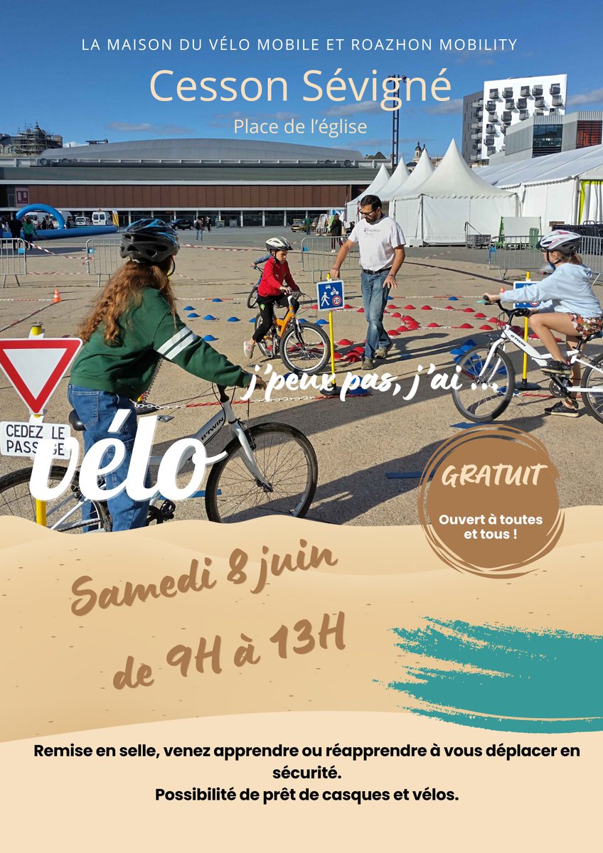 Ville de Cesson-Sévigné (@cessonsevigne) on Twitter photo 🚴♀️ Animation vélo samedi 8 juin, de 9h à 13h, place de l’Église !
Avec <a href="/RoazhonMobility/">Roazhon Mobility</a> <a href="/Rayons_Action/">Rayons d'Action</a> 
Venez marquer votre vélo contre le vol, découvrir les astuces réparations ou simplement faire du vélo. 🚴♀️ Animation vélo samedi 8 juin, de 9h à 13h, place de l’Église !
Avec <a href="/RoazhonMobility/">Roazhon Mobility</a> <a href="/Rayons_Action/">Rayons d'Action</a> 
Venez marquer votre vélo contre le vol, découvrir les astuces réparations ou simplement faire du vélo.