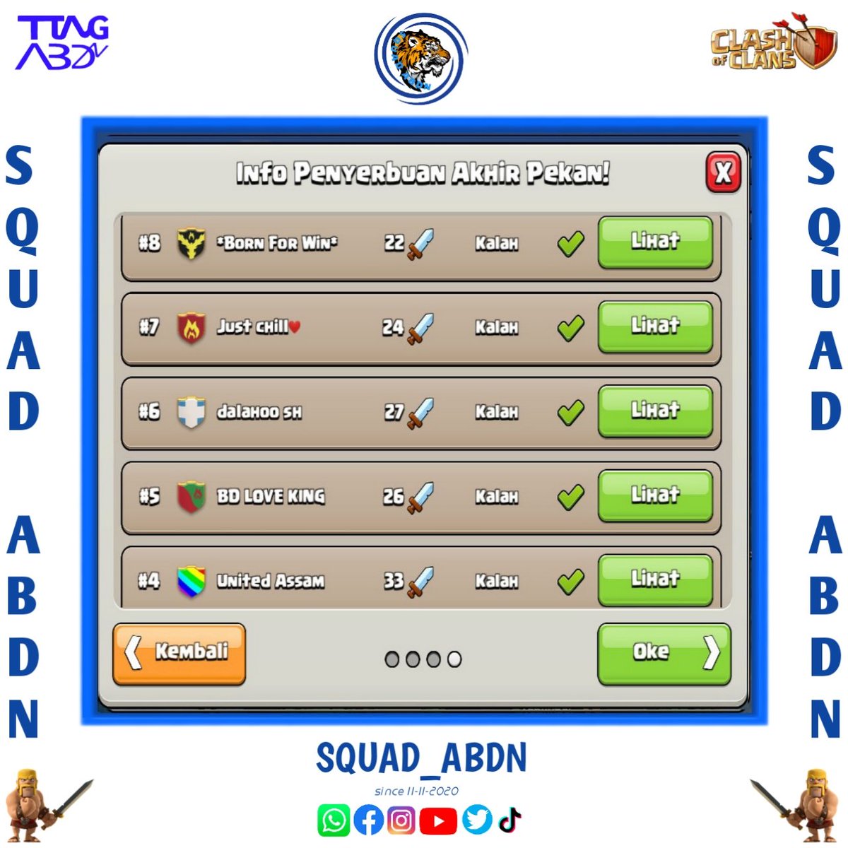squad_abdn's tweet photo. ◽◽◽◽◽◽◽◽◽◽

#squad_abdn #ttngabdn #clashofclans #warclassic #clanwarleague #clancapital #clasherindonesia #penyerbuanakhirpekan #ibukotaklan #tiketemas #kostum #latar #tantangan #musimkoboi #juni2024 https://t.co/mQCDcXRL8Z