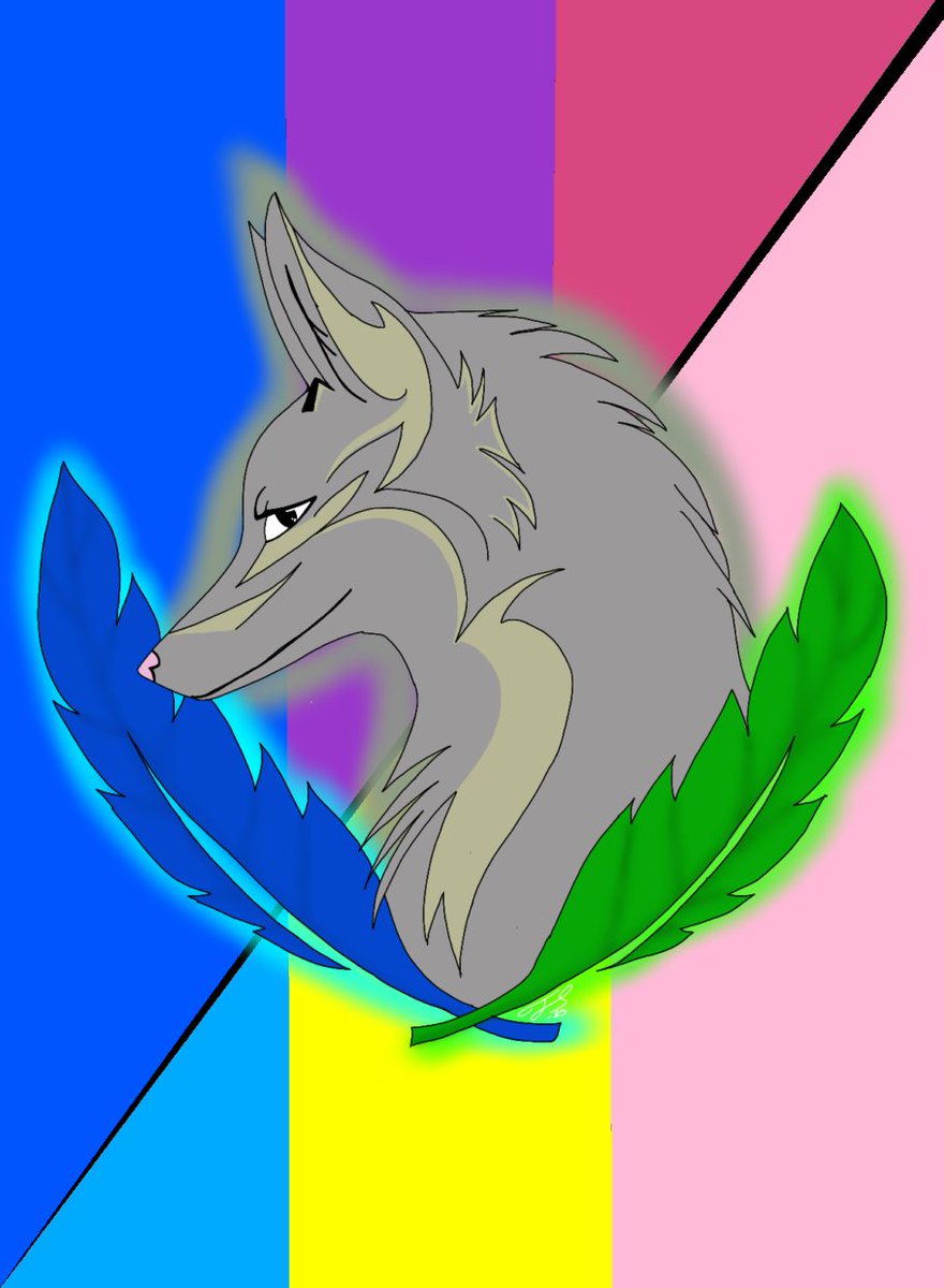 Tiideset's tweet photo. Happy Pride Month 🩷💜💙🩷💛🩵 #pride #silverfoxclan #bisexual #pansexual #myart #myartwork https://t.co/irnWOizzD7