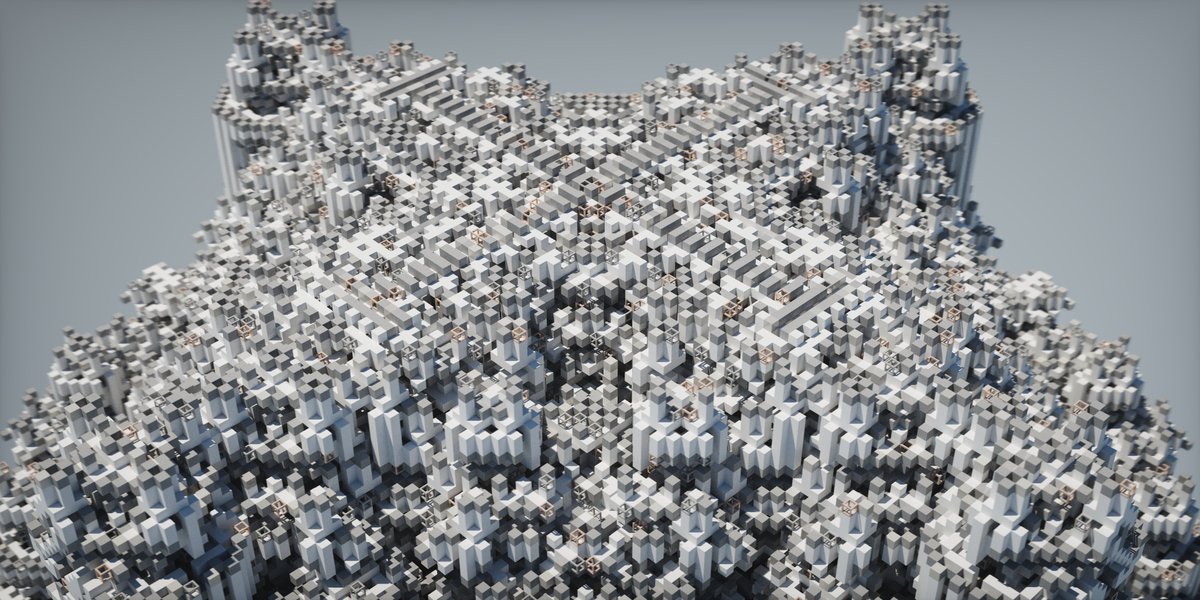 pochita_nft's tweet photo. Kontrastruktura by @_nekropunk
Exploration of Structures through Cellular Automata: Castles, Fortresses, Modern Architecture, Space Cities
https://t.co/RgGfkiwEAr
#generativeart #pathtracer #onchain https://t.co/cAdPuSkZ76