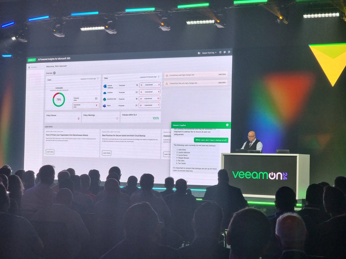 Awesome demo's of Veeam Copilot happening right now at #VeeamOn! Chatting with your backups? Heck yeah!
#VeeamOn2024 #Veeam100 #VeeamVanguard