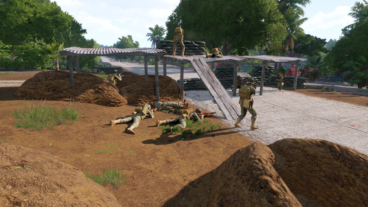 EuropeanRealism's tweet photo. 49CDO invited ETR to join in Part 2 of WW2 Op Alamo. Trying to hold the Japs advance on Wake Island. Here are a few snaps from the night😍

More can be found on our Instagram: https://t.co/pkM1ksNqD7
Discord: https://t.co/sp184q9dEO 
#Arma3 #ArmaPhotography https://t.co/7l9lzUhUGK