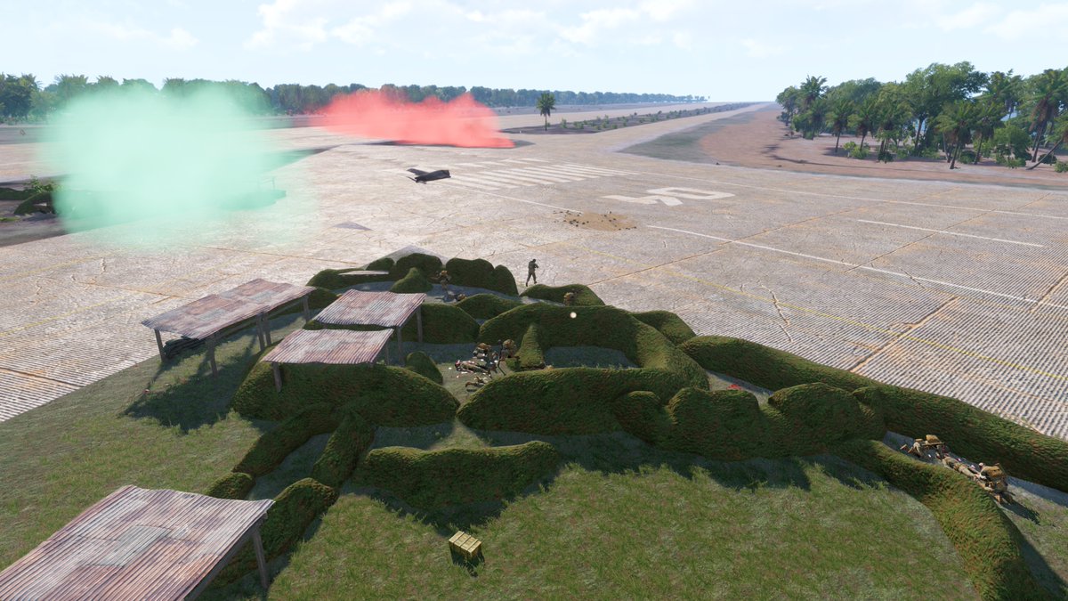 49CDO invited ETR to join in Part 2 of WW2 Op Alamo. Trying to hold the Japs advance on Wake Island. Here are a few snaps from the night😍

More can be found on our Instagram: instagram.com/europeantactic…
Discord: discord.gg/tacticalrealism 
#Arma3 #ArmaPhotography