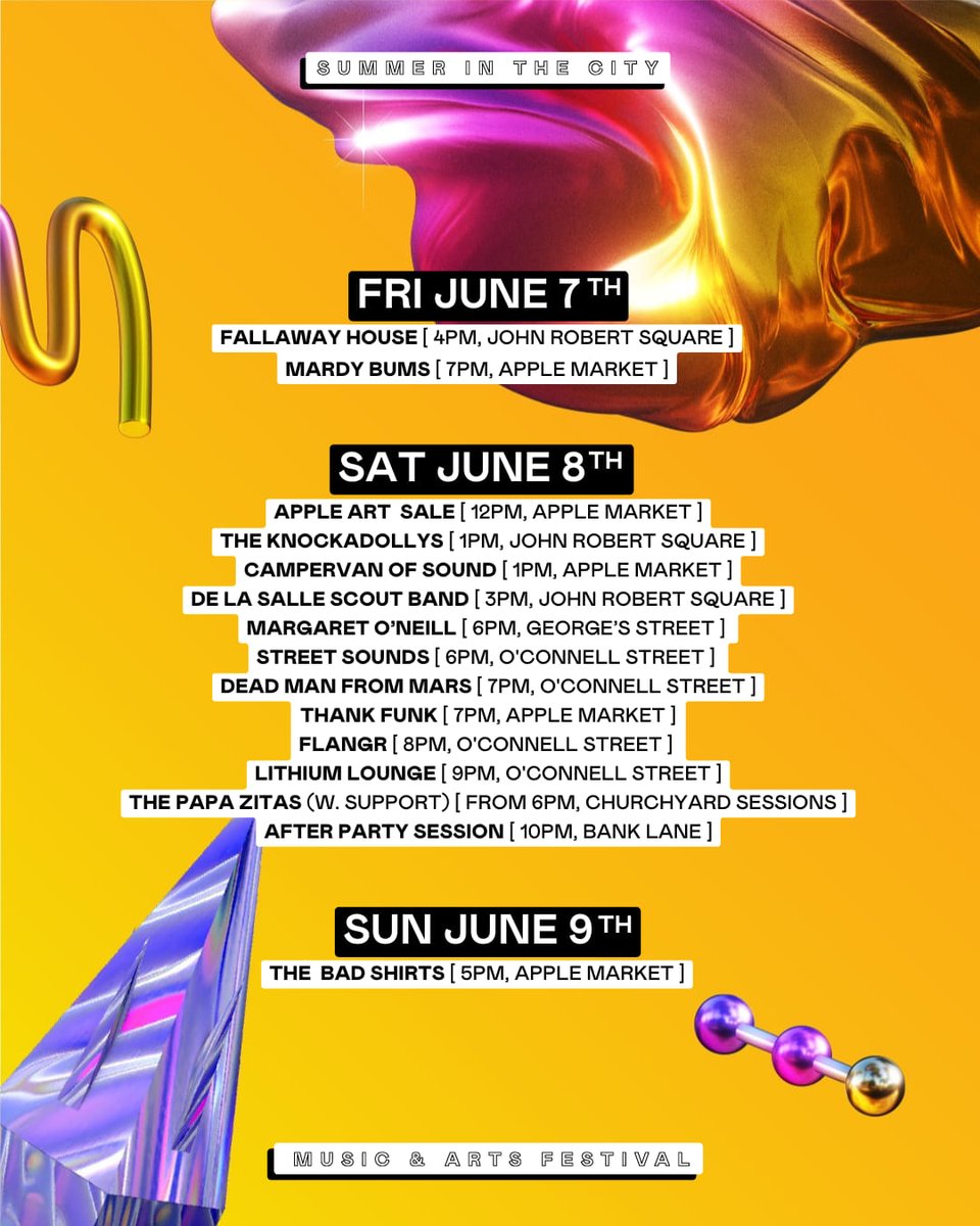 Experience the best in music and arts in Waterford City across multiple venues!
📷 When: June 7-9, 2024
📷 Where: Waterford City
#WaterfordCity #MusicFestival #ArtsFestival #festivalireland #aoifestival