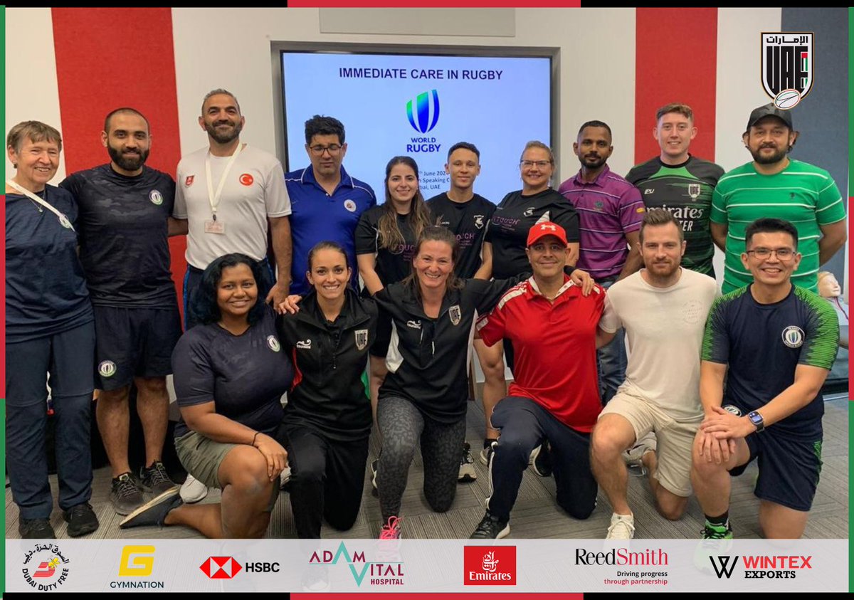 uaerugby's tweet photo. استقبلنا اليوم المشاركين في الدورة الطبية المستوى الثاني فالرجبي ICIR والمعتمدة دولياً من الاتحاد الدولي وبتقديم محاضرين دوليين بمدرسة دبي الناطقة بالانجليزية 🤝

#worldrugby #ICIR #UAERF https://t.co/pTaxgwgn94